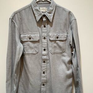 Anericsn Eagle AE AE77 Gray SOFT FLANNEL Button-Up Shirt small